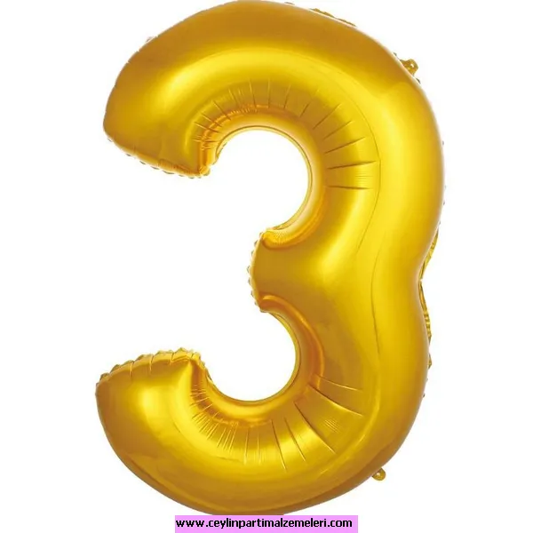 3 Rakam Gold Folyo Balon